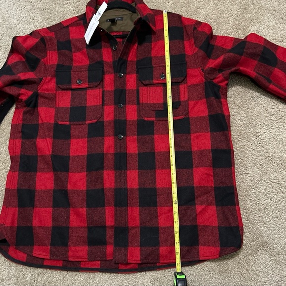 Banana Republic Logan Plaid Wool Blend Shirt Jacket Size Men's XL Red Black NWT - Picture 10 of 13